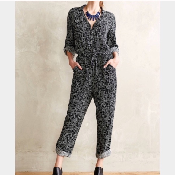 Anthropologie Pants - NWT Lilka Anthro Black White Dot Jumpsuit
